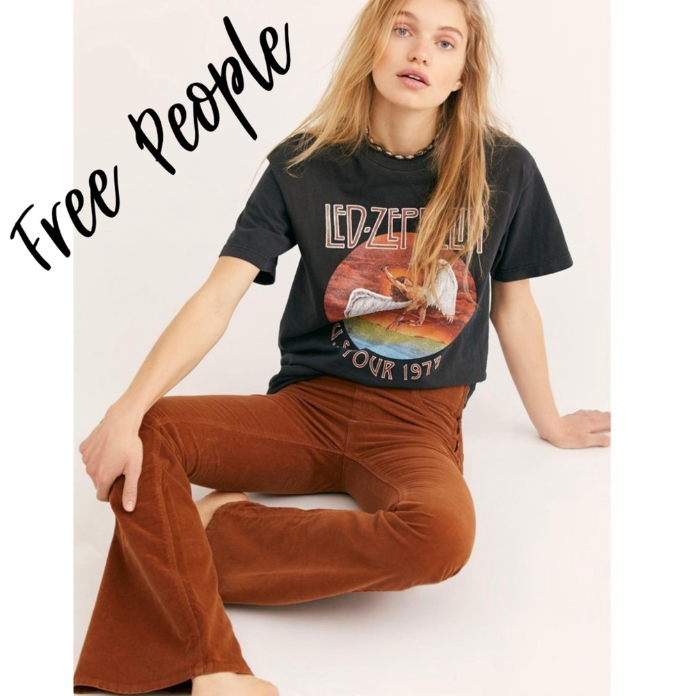 Free People Brown Wide Leg Pants